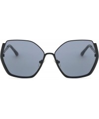 Oversized Chic Off-duty Metal Hexagonal Sunglasses for Men Women - A - CK183NXT765 $20.56