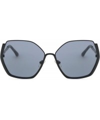 Oversized Chic Off-duty Metal Hexagonal Sunglasses for Men Women - A - CK183NXT765 $20.56