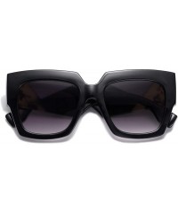 Sport Thick Oversized Square Sunglasses for Women Vintage Shades IMAGINE SJ2122 - C1 Black Frame/Gradient Grey Lenses - CU198...