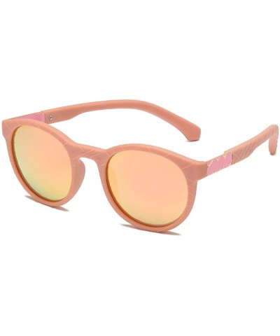 Round Round Polarized Unbreakable Sunglasses Women Men Soft Plastic Frame Driving Glasses - Pink/Powder Membrane - CZ194RCMIZ...