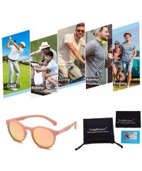 Round Round Polarized Unbreakable Sunglasses Women Men Soft Plastic Frame Driving Glasses - Pink/Powder Membrane - CZ194RCMIZ...