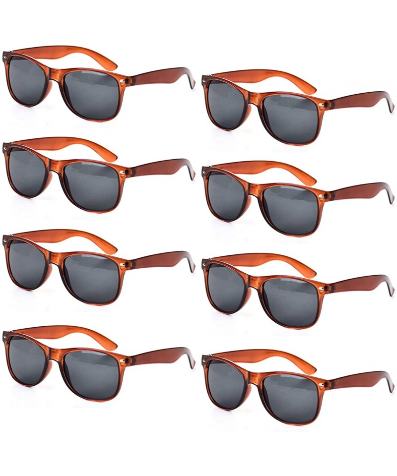 8 Packs Wholesale Neon Colors 80's Retro Sunglasses Bulk for Adult