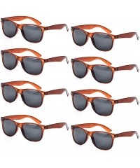 Round 8 Packs Wholesale Neon Colors 80's Retro Sunglasses Bulk for Adult Party Supplies - 8 Pack Brown - CI196HCWQXA $22.80