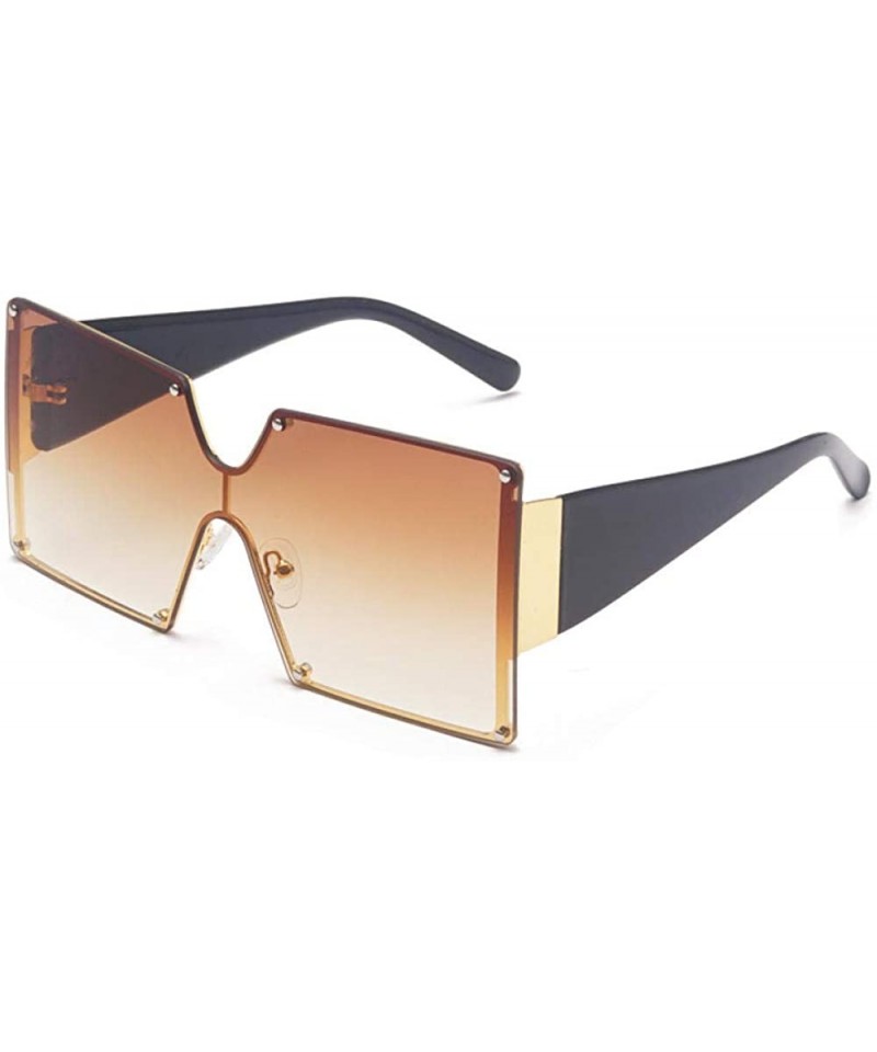 Sport Large frame female conjoined sunglasses fashion windproof color sunglasses-Gradient tea - CH197ZGDNOQ $21.01
