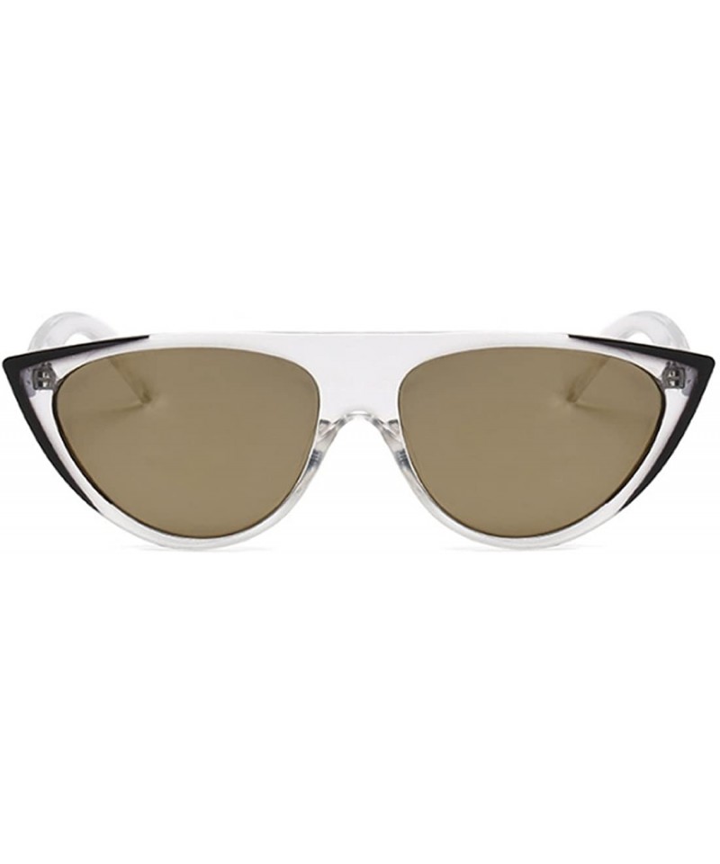 Goggle cat eyes female sunglasses personality fashion street trend sunglasses - Black Gold Mercury - C318EH4RXOG $9.68