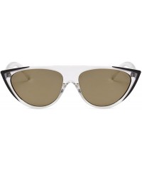 Goggle cat eyes female sunglasses personality fashion street trend sunglasses - Black Gold Mercury - C318EH4RXOG $9.68