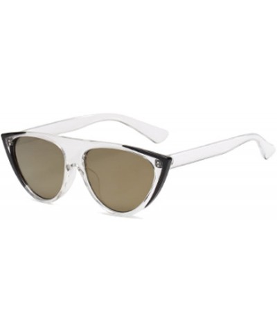 Goggle cat eyes female sunglasses personality fashion street trend sunglasses - Black Gold Mercury - C318EH4RXOG $9.68