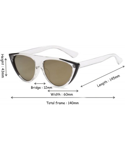 Goggle cat eyes female sunglasses personality fashion street trend sunglasses - Black Gold Mercury - C318EH4RXOG $9.68