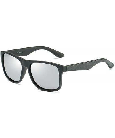 Square Fashion Polarized Sunglasses Brand Designer TR90 Square Frame Men Leisure Driving Mirror - Silver - C618UEGN9GO $29.24