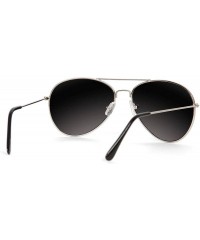 Sport Premium Mirror Aviator Sunglasses w/Soft Case- Silver - CG113N5NN55 $10.85