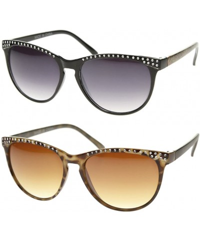 Cat Eye Retro Fashion Cat Eye Metal Accent Sunglasses (SET OF 2) - C418758MCGG $24.57