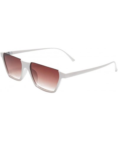 Oval Sunglasses Fashion Plastic Big Eyewear Eyeglasses Glasses UV - White - CJ18QQCAHC4 $10.62