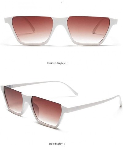 Oval Sunglasses Fashion Plastic Big Eyewear Eyeglasses Glasses UV - White - CJ18QQCAHC4 $10.62