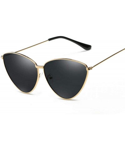 Aviator Sunglasses New Trend Fashion Personality Triangle Cat Eye Color Coating UV400 8 - 2 - CB18YZUHLN3 $18.25