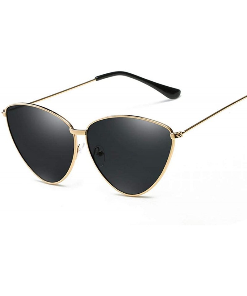 Aviator Sunglasses New Trend Fashion Personality Triangle Cat Eye Color Coating UV400 8 - 2 - CB18YZUHLN3 $10.36