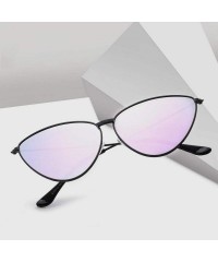 Aviator Sunglasses New Trend Fashion Personality Triangle Cat Eye Color Coating UV400 8 - 2 - CB18YZUHLN3 $10.36