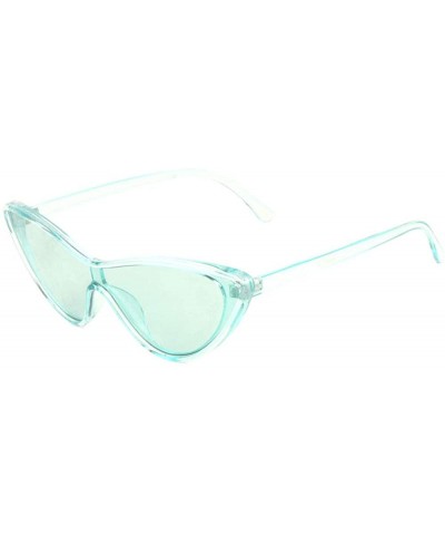 Cat Eye Retro One Piece Shield Lens Cat Eye Sunglasses - Green Crystal - C01988D2D04 $17.40