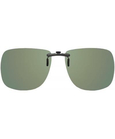 Square Polarized Clip-On Sunglasses C1 62mm - G15 Green - C91833TCWI4 $46.93
