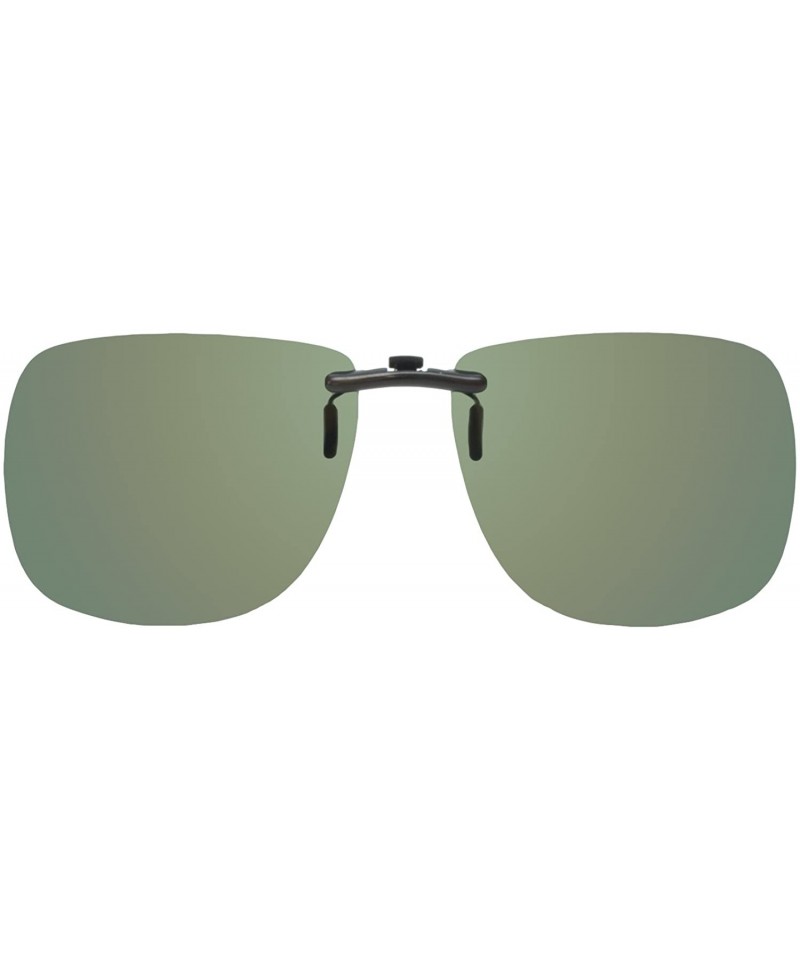 Square Polarized Clip-On Sunglasses C1 62mm - G15 Green - C91833TCWI4 $24.73