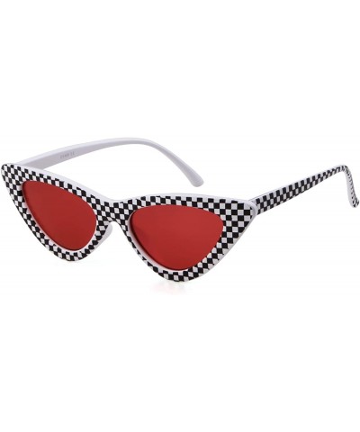 Goggle Retro Vintage Cateye Sunglasses for Women Clout Goggles Plastic Frame Glasses - CK18SER2KOE $15.94