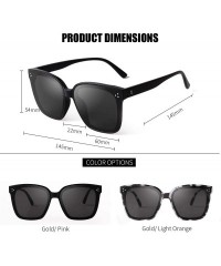 Square Fashion Square Sunglasses for Women Men Oversized Vintage Shades - Black Frame Grey Lens - CL1960XAL8W $21.26