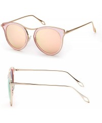 Round Cat Eye Mirrored Polarized Sunglasses for Women - Fashion Cat Eye sunglasses for Driving 100% UV400 Protection - CE18R0...