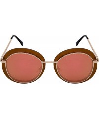 Oval Round Oval Women Sunglasses with Flat Lenses 3179-FLREV - Gold Frame/Pink Mirrored Lens - CI18E6Q6IR3 $19.50