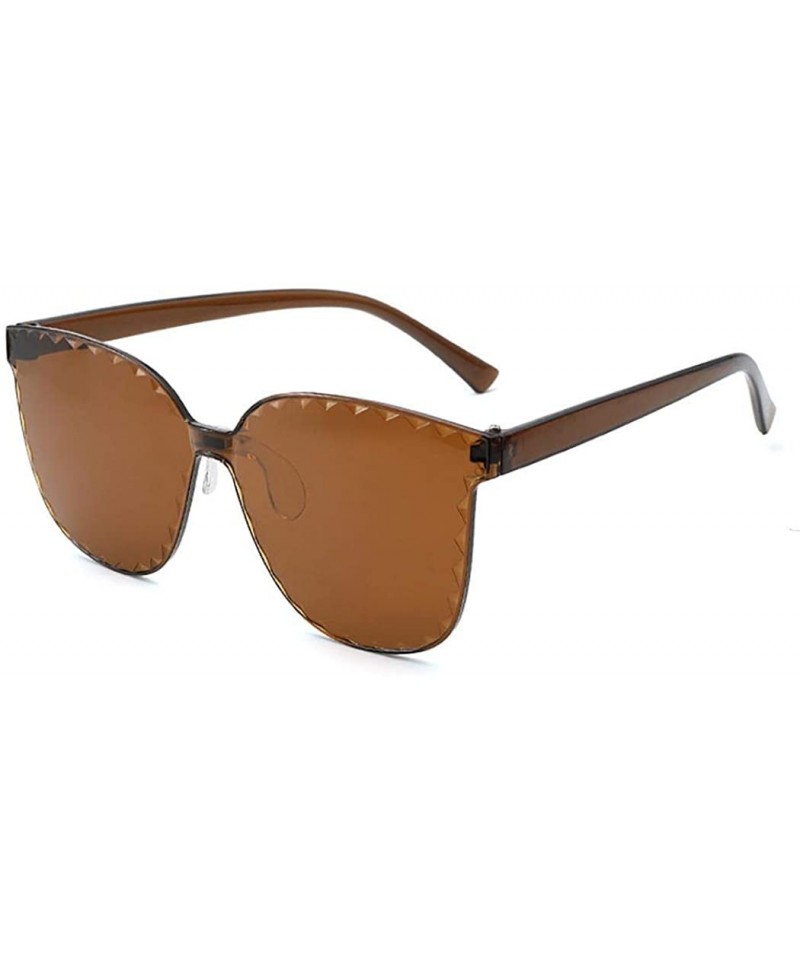 Square New Unisex Fashion Men Women Eyewear Casual Frameless Sunglasses Sunglasses - Tea - CL1900Z3G0O $35.60