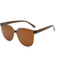 Square New Unisex Fashion Men Women Eyewear Casual Frameless Sunglasses Sunglasses - Tea - CL1900Z3G0O $18.03