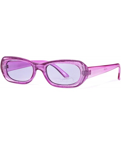 Goggle Vintage Sunglasses For Women Oval Mod Style Candy Colors Frame Fashion Goggles - Fuschia - CX18KOR7K25 $8.62