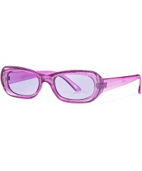 Goggle Vintage Sunglasses For Women Oval Mod Style Candy Colors Frame Fashion Goggles - Fuschia - CX18KOR7K25 $8.62