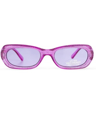 Goggle Vintage Sunglasses For Women Oval Mod Style Candy Colors Frame Fashion Goggles - Fuschia - CX18KOR7K25 $8.62