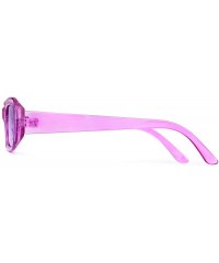 Goggle Vintage Sunglasses For Women Oval Mod Style Candy Colors Frame Fashion Goggles - Fuschia - CX18KOR7K25 $8.62