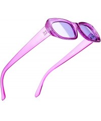 Goggle Vintage Sunglasses For Women Oval Mod Style Candy Colors Frame Fashion Goggles - Fuschia - CX18KOR7K25 $8.62