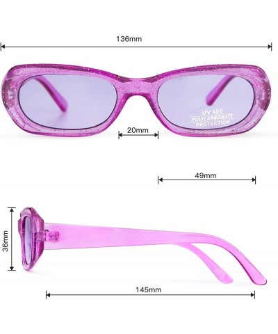 Goggle Vintage Sunglasses For Women Oval Mod Style Candy Colors Frame Fashion Goggles - Fuschia - CX18KOR7K25 $8.62