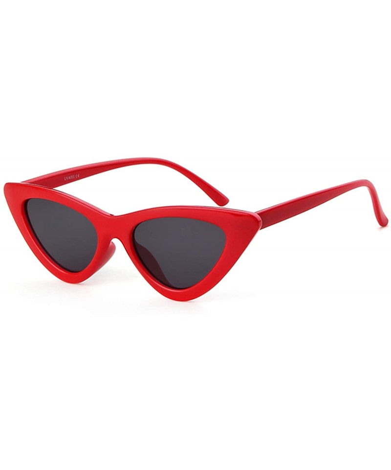 Cat Eye Retro Clout Goggles Vintage Cat Eye Sunglasses Women Glasses Kurt Cobain Trendy Narrow Plastic Frame - C818I5ESRLY $1...