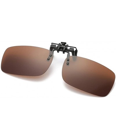 Rectangular Clip On Sunglasses Mens/Womens Flip-Up Polarised Sun Lenses For Driving/Fishing - Color6 - C818OX4YQHG $17.75