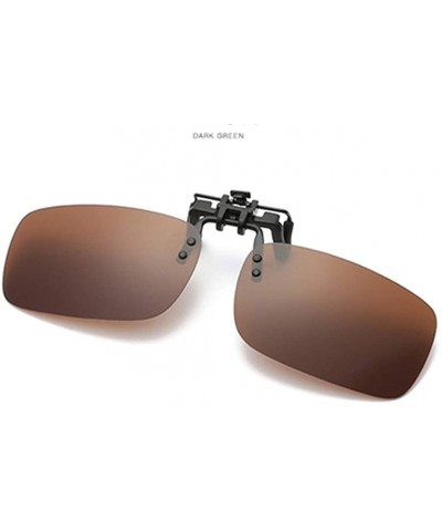 Rectangular Clip On Sunglasses Mens/Womens Flip-Up Polarised Sun Lenses For Driving/Fishing - Color6 - C818OX4YQHG $8.75