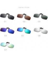 Rectangular Clip On Sunglasses Mens/Womens Flip-Up Polarised Sun Lenses For Driving/Fishing - Color6 - C818OX4YQHG $8.75