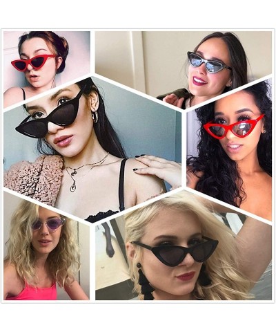 Cat Eye Retro Clout Goggles Vintage Cat Eye Sunglasses Women Glasses Kurt Cobain Trendy Narrow Plastic Frame - C818I5ESRLY $1...