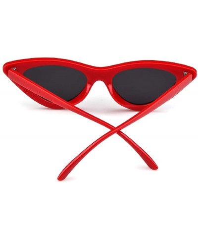 Cat Eye Retro Clout Goggles Vintage Cat Eye Sunglasses Women Glasses Kurt Cobain Trendy Narrow Plastic Frame - C818I5ESRLY $1...