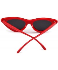 Cat Eye Retro Clout Goggles Vintage Cat Eye Sunglasses Women Glasses Kurt Cobain Trendy Narrow Plastic Frame - C818I5ESRLY $1...