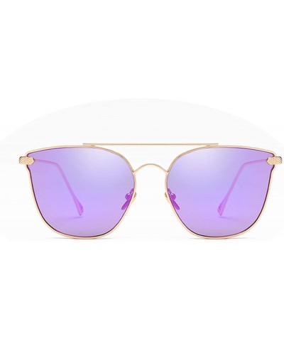 Oval Polarized Sunglasses Protection Fashion Festival - Gold Purple - CM18TNCA65M $36.44