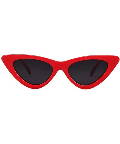 Cat Eye Retro Clout Goggles Vintage Cat Eye Sunglasses Women Glasses Kurt Cobain Trendy Narrow Plastic Frame - C818I5ESRLY $1...