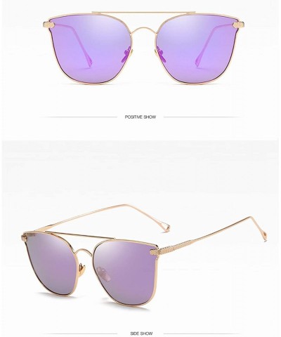 Oval Polarized Sunglasses Protection Fashion Festival - Gold Purple - CM18TNCA65M $17.04