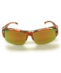 Semi-rimless Over Glasses Sunglasses Polarized Lens for Women Men Semi Rimless Frame Fit Over - Camouflage / Orange - CF18S9K...