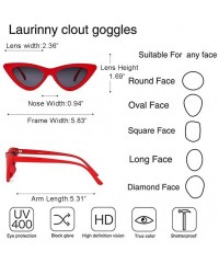 Cat Eye Retro Clout Goggles Vintage Cat Eye Sunglasses Women Glasses Kurt Cobain Trendy Narrow Plastic Frame - C818I5ESRLY $1...