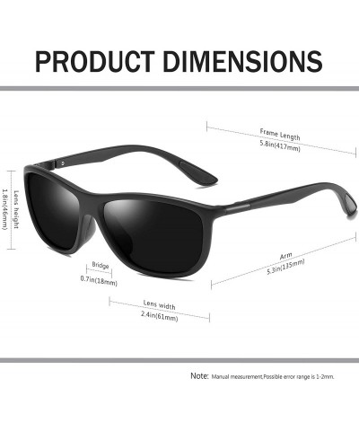 Sport Rectangular Sports Fashion Polarized Sunglasses - Durable Lightweight Sun glasses for Men and Women - CV18N72IIZU $14.55