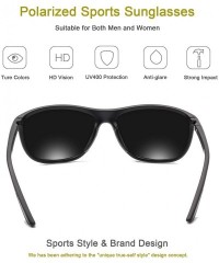 Sport Rectangular Sports Fashion Polarized Sunglasses - Durable Lightweight Sun glasses for Men and Women - CV18N72IIZU $14.55