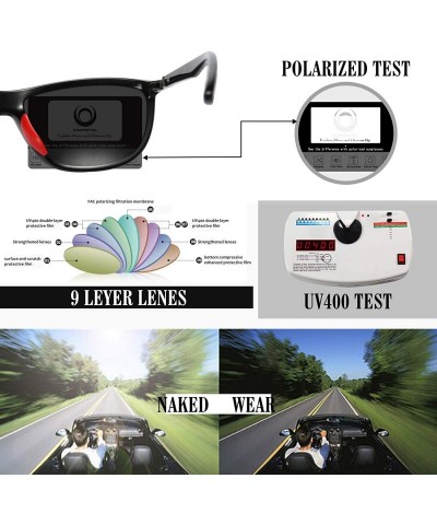 Sport Rectangular Sports Fashion Polarized Sunglasses - Durable Lightweight Sun glasses for Men and Women - CV18N72IIZU $14.55